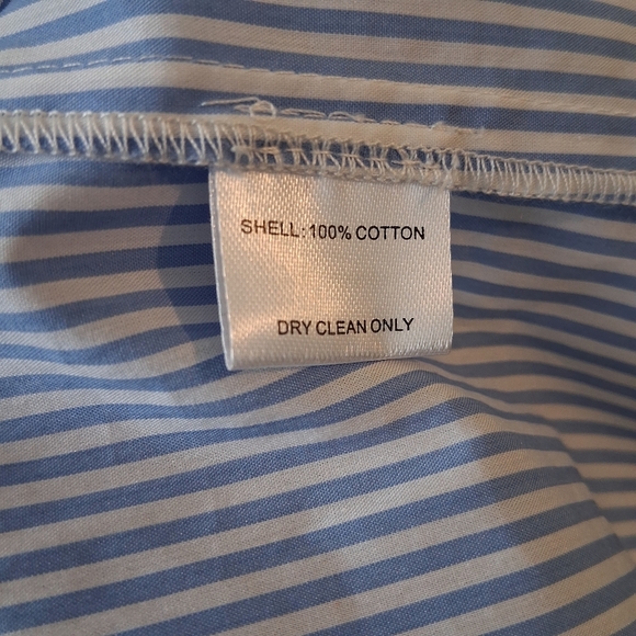 Neubyrne Women's Puff Sleeve Stripped Blue Blouse Size Large NWT - Picture 9 of 9